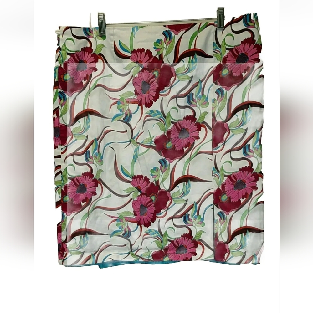 Y2K Metro Style Stretch Hawaiian Floral Pencil Skirt Japanese flowers Summer 20W